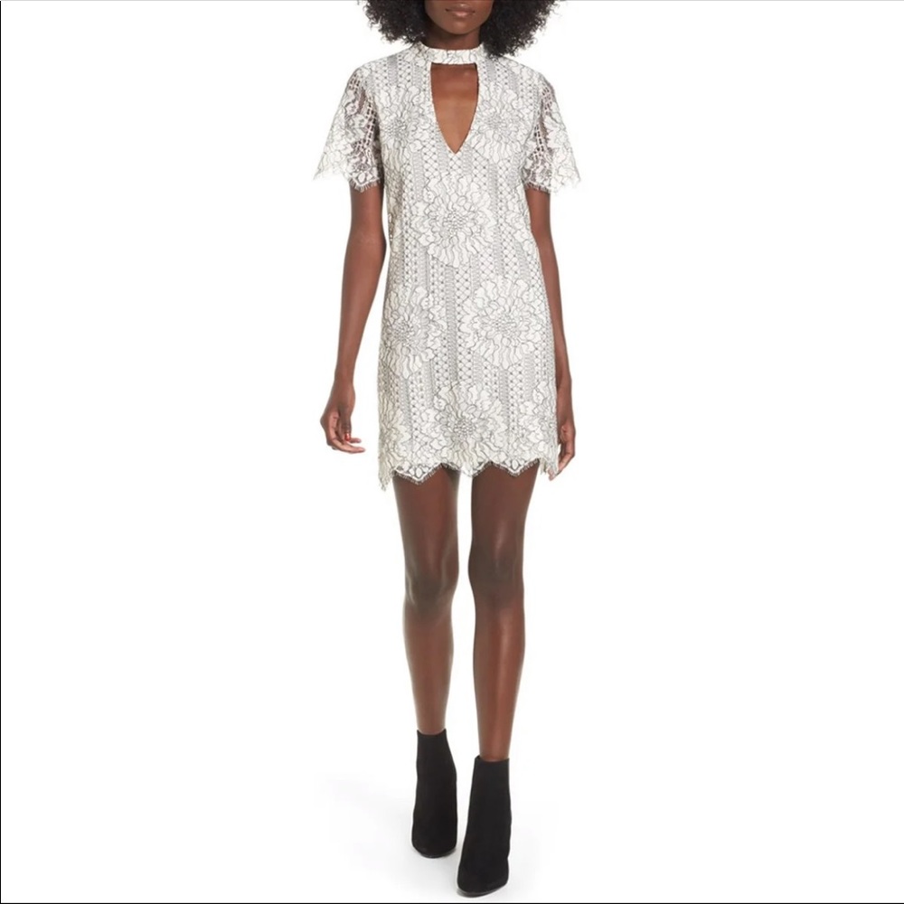 Black and white choker lace dress